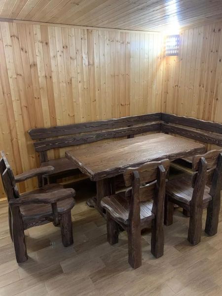 Угловой комплект стол лавка стулья